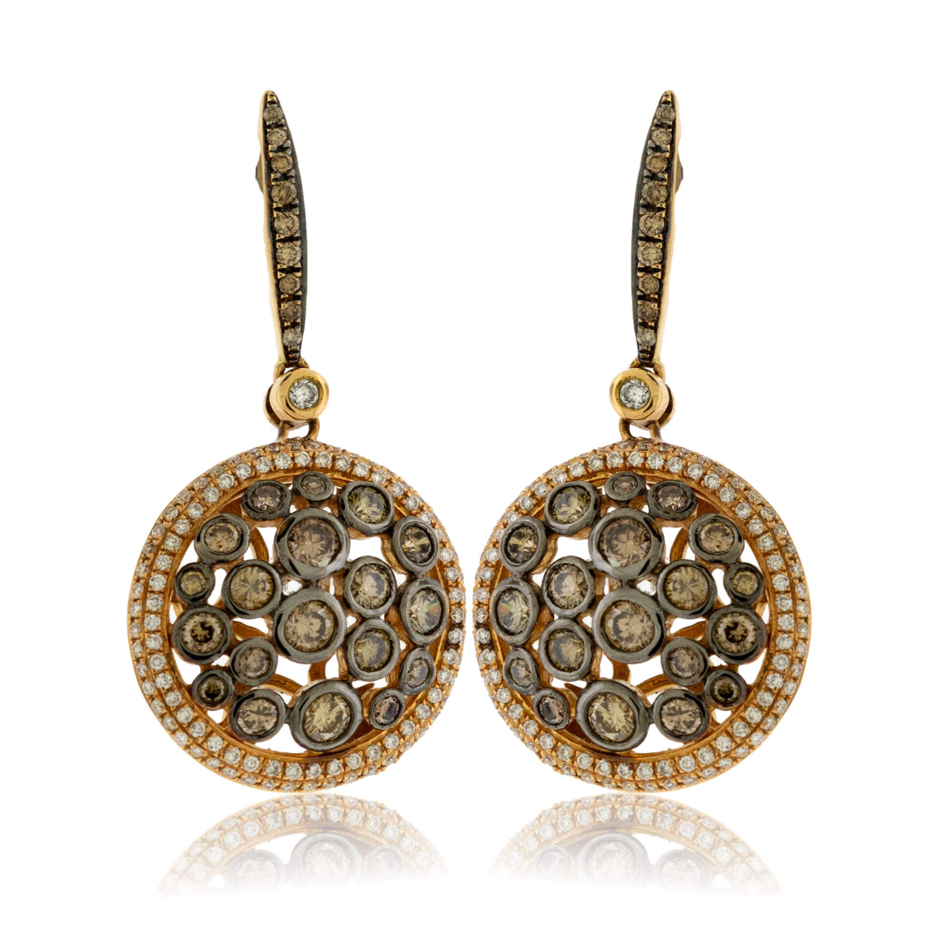 Fancy Color Brown Diamond Dangle Earrings - Park City Jewelers