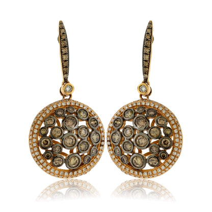 Fancy Color Brown Diamond Dangle Earrings - Park City Jewelers