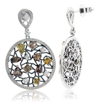 Fancy Color Diamond Circle Dangle Earrings - Park City Jewelers