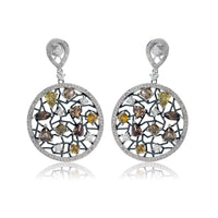 Fancy Color Diamond Circle Dangle Earrings - Park City Jewelers