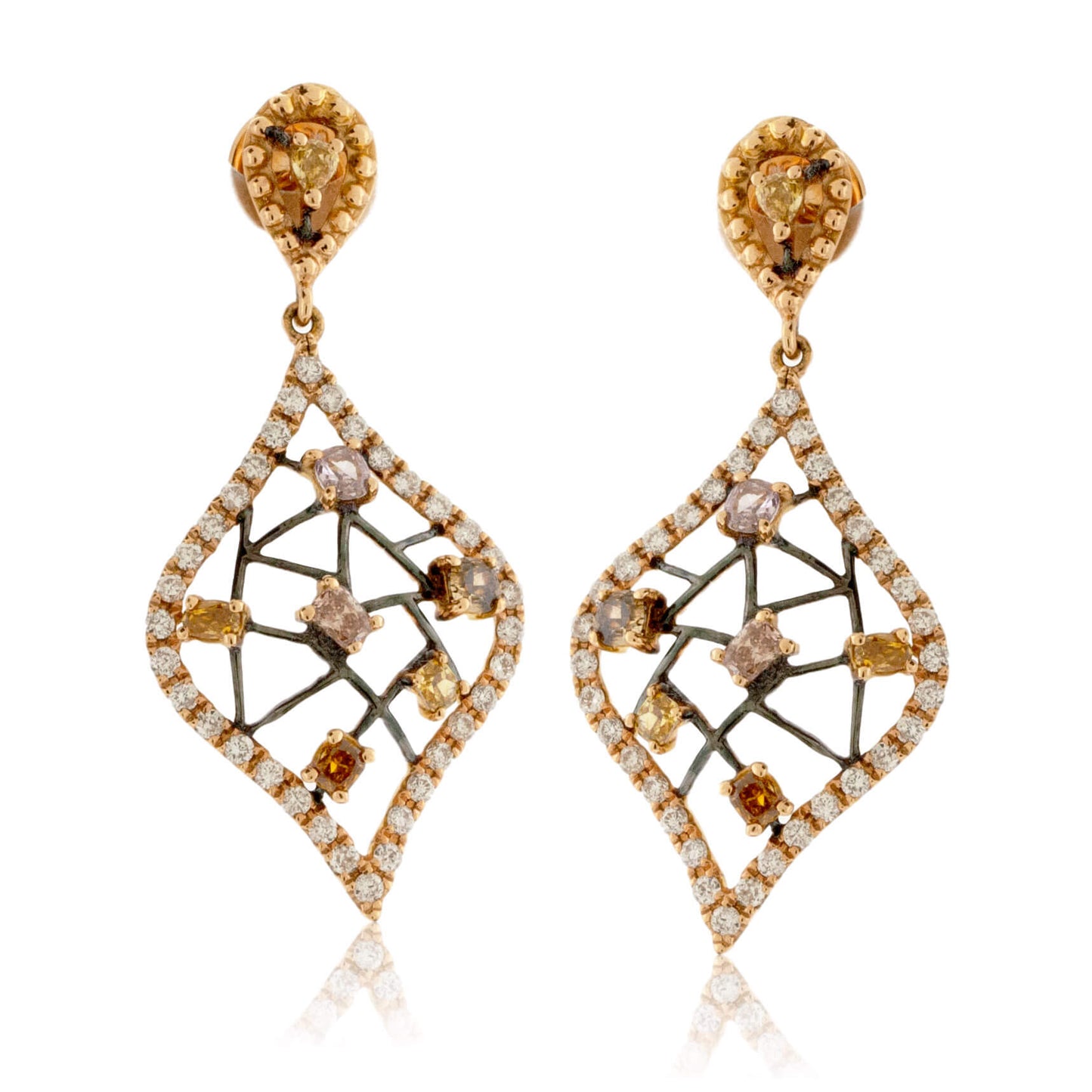 Fancy Color Diamond Dangle Earrings - Park City Jewelers