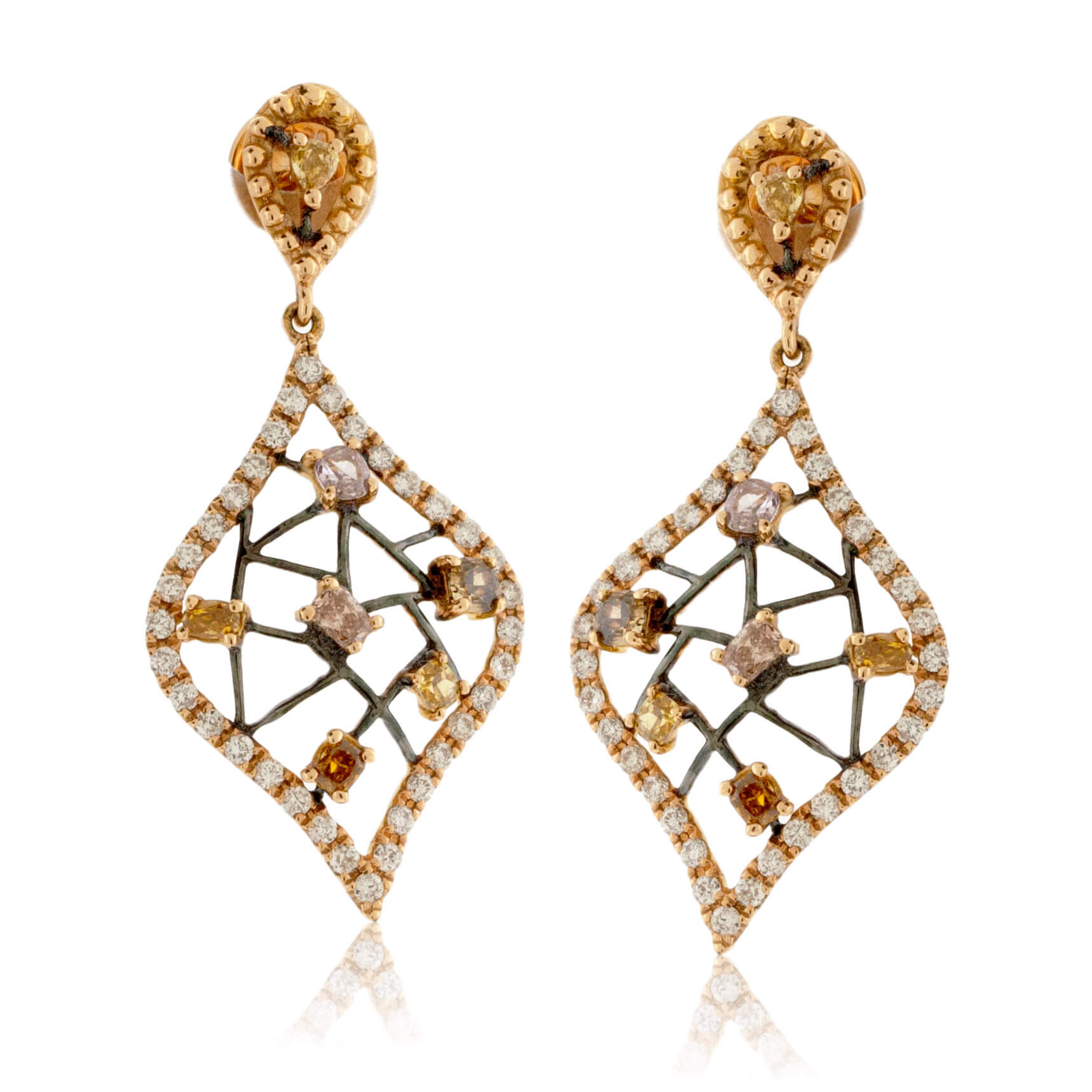 Fancy Color Diamond Dangle Earrings - Park City Jewelers