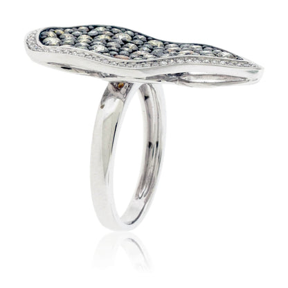 Fancy Colored Diamond and Diamond Halo Style Ring - Park City Jewelers