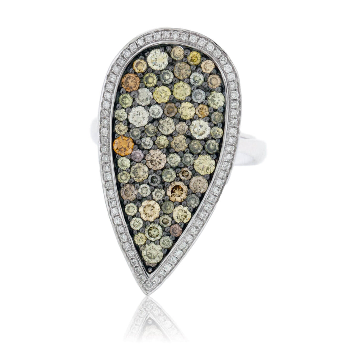 Fancy Colored Diamond and Diamond Halo Style Ring - Park City Jewelers