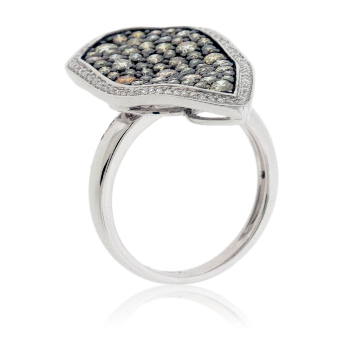 Fancy Colored Diamond and Diamond Halo Style Ring - Park City Jewelers