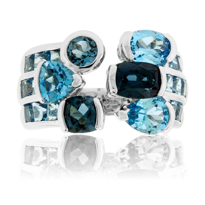 Fancy Cut Blue Topaz Mixed Cut Ring - Park City Jewelers