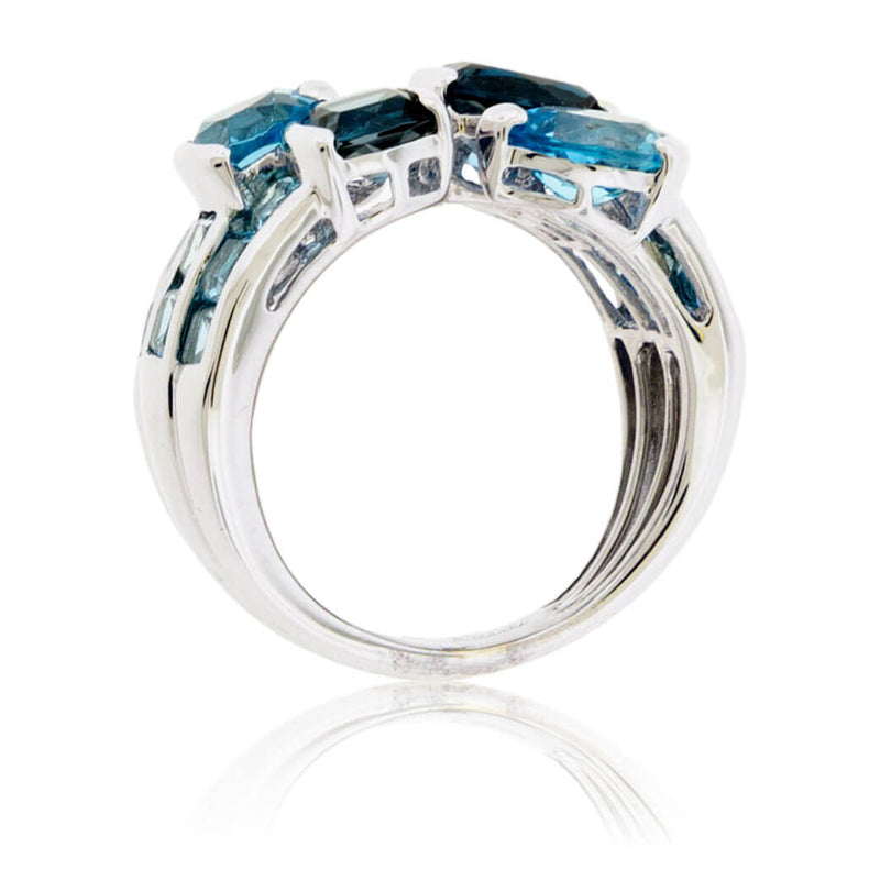 Fancy Cut Blue Topaz Mixed Cut Ring - Park City Jewelers