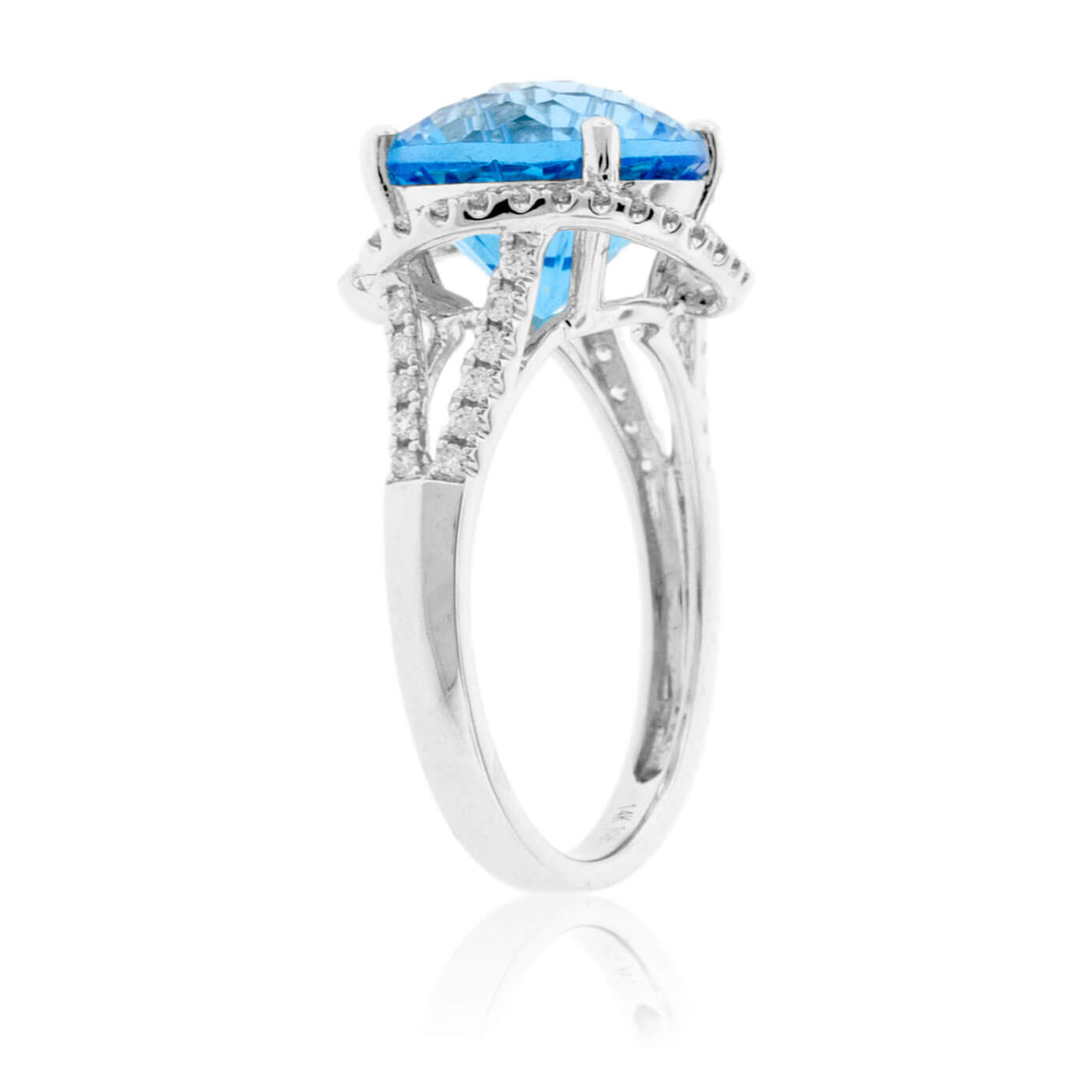 Fancy Cut Blue Topaz with Diamond Accents Ring - Park City Jewelers