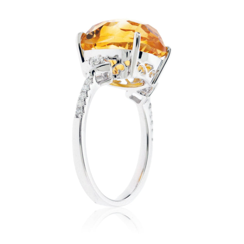 Fancy Cut Citrine and Diamond Ring - Park City Jewelers
