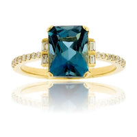 Fancy Cut London Blue Topaz & Diamond Accented Ring - Park City Jewelers