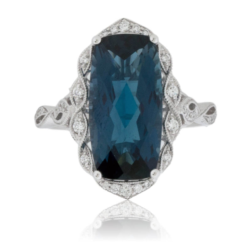 Fancy Cut London Blue Topaz Milgrain Style Ring - Park City Jewelers