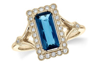 Fancy Cut London Blue Topaz Milgrain Style Ring - Park City Jewelers