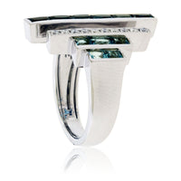 Fancy Cut London Blue Topaz with Diamond Ring - Park City Jewelers