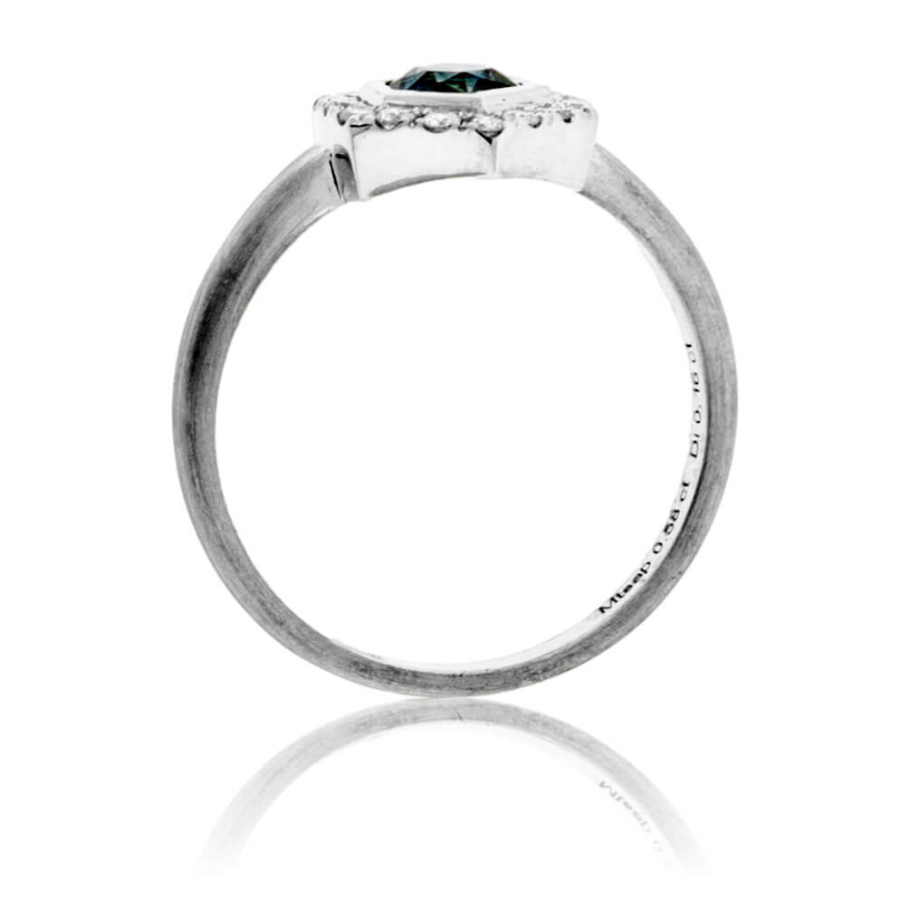 Fancy Cut Montana Sapphire & Diamond Halo Ring - Park City Jewelers