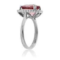 Fancy Cut Morganite & Diamond Halo Ring - Park City Jewelers