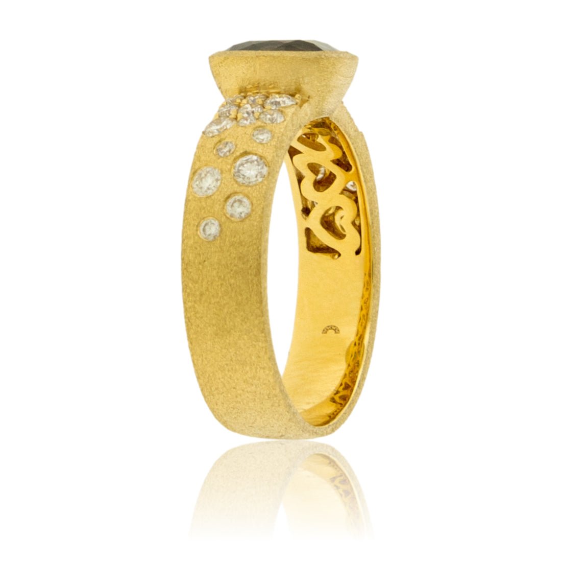 Fancy Cut NO Heat Sapphire & Diamond Flush Set Ring - Park City Jewelers
