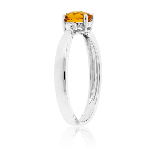 Fancy Cut Oval Citrine and Diamond Accented Ring - Park City Jewelers