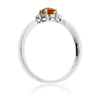Fancy Cut Oval Citrine and Diamond Accented Ring - Park City Jewelers