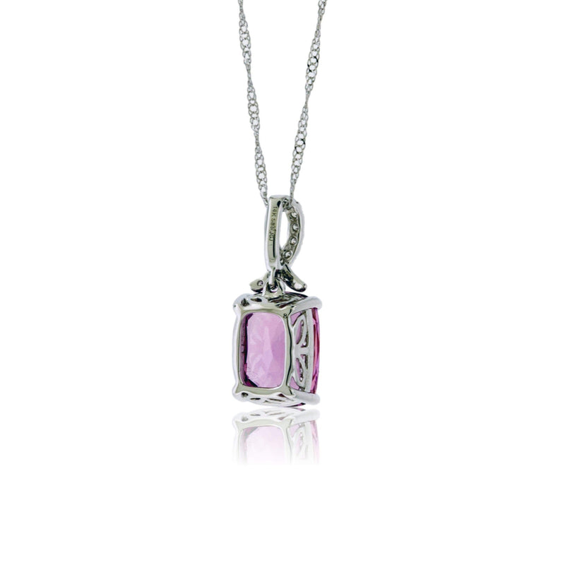 Fancy Cut Pink Spinel & Diamond Accented Pendant - Park City Jewelers