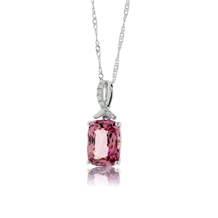 Fancy Cut Pink Spinel & Diamond Accented Pendant - Park City Jewelers