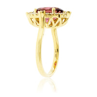 Fancy Cut Pink Tourmaline & Diamond Halo Ring - Park City Jewelers