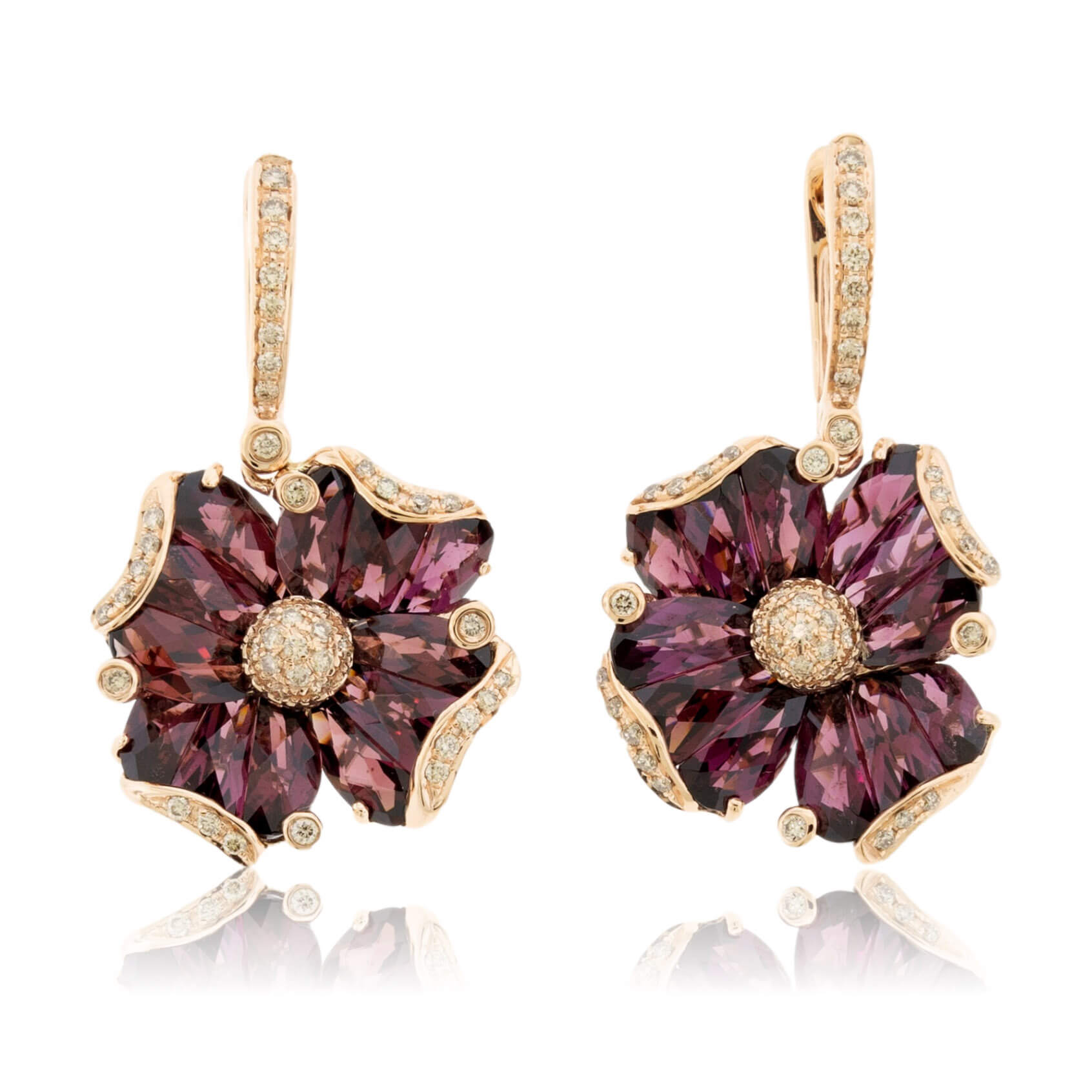 Garnet flower deals earrings