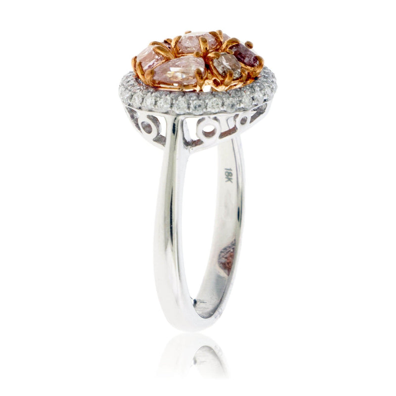 Fancy Natural Pink Diamond & Diamond Halo Ring - Park City Jewelers