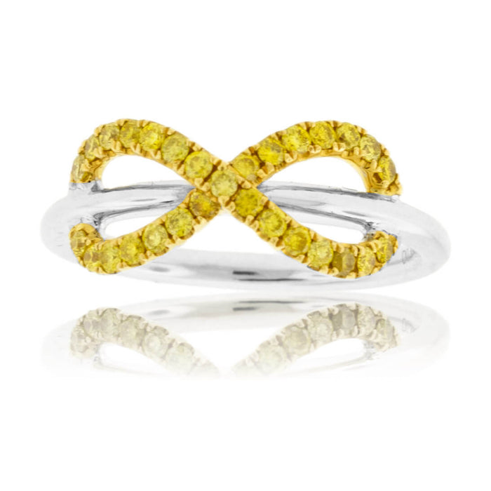 Fancy Natural Yellow Diamond Infinity Symbol Ring - Park City Jewelers