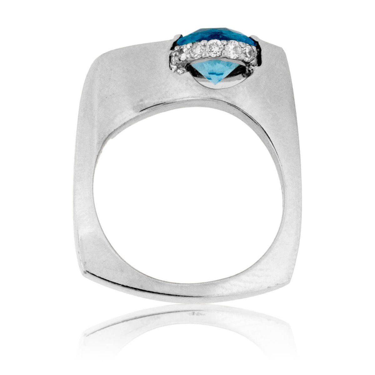 Fancy Round Cut Blue Topaz and Diamond Ring - Park City Jewelers