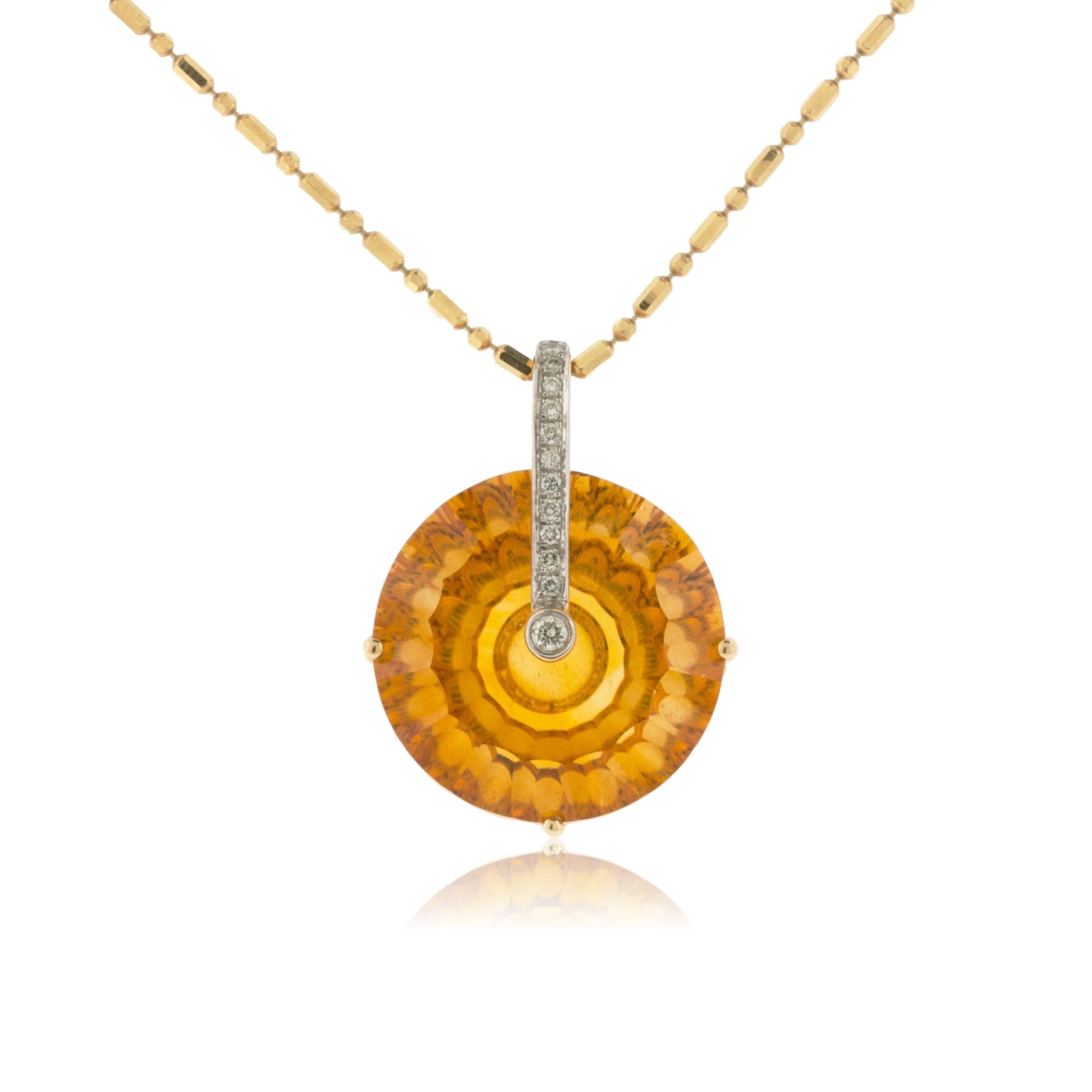 Fancy - Shaped Citrine with Diamond Bar Pendant - Park City Jewelers