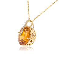 Fancy - Shaped Citrine with Diamond Bar Pendant - Park City Jewelers