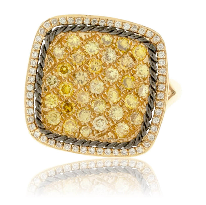 Fancy Yellow Diamond & Diamond Right Hand Ring - Park City Jewelers