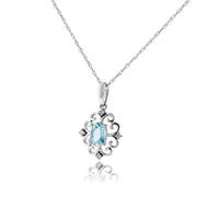 Filigree Style Aquamarine Pendant - Park City Jewelers