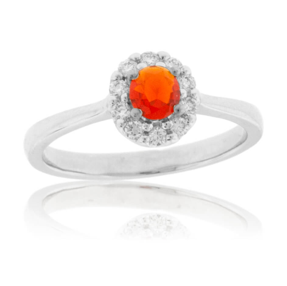 Fire Opal and Diamond Ring - Park City Jewelers