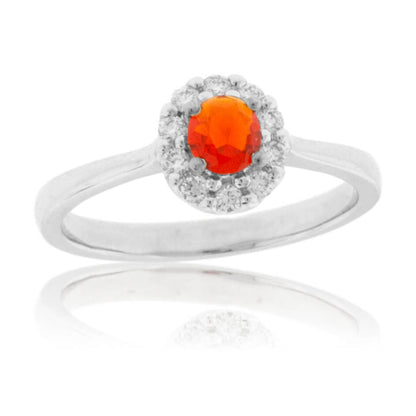 Fire Opal and Diamond Ring - Park City Jewelers