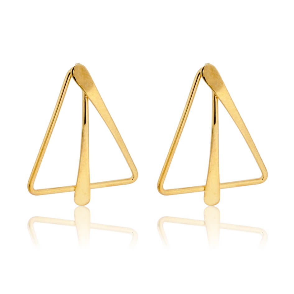 Flared Triangle Earrings with Drop - Park City Jewelers