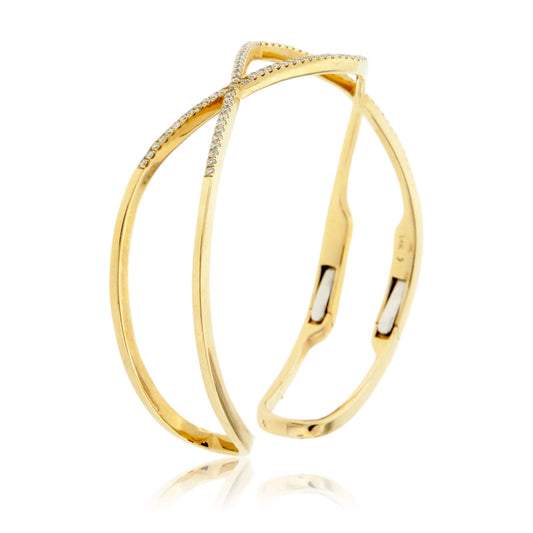 Flexing Diamond Yellow Gold Cuff Bracelet - Park City Jewelers