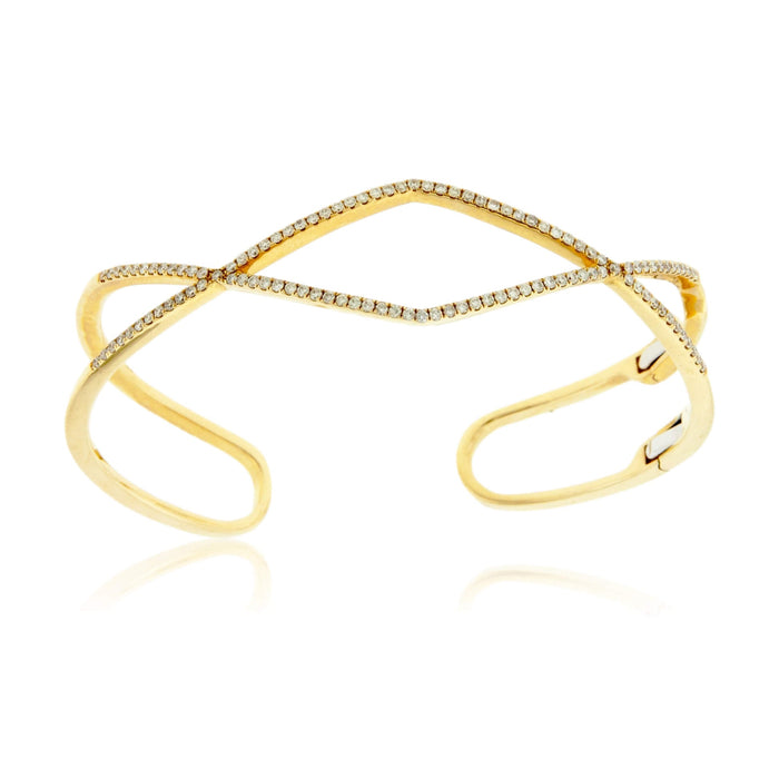 Flexing Diamond Yellow Gold Cuff Bracelet - Park City Jewelers