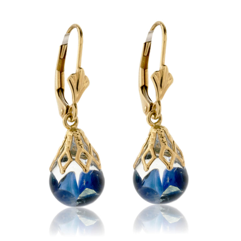 Floating Blue Sapphire Dangle Earrings - Park City Jewelers