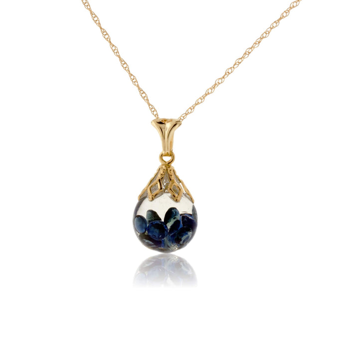 Floating Blue Sapphire Dangle Pendant - Park City Jewelers