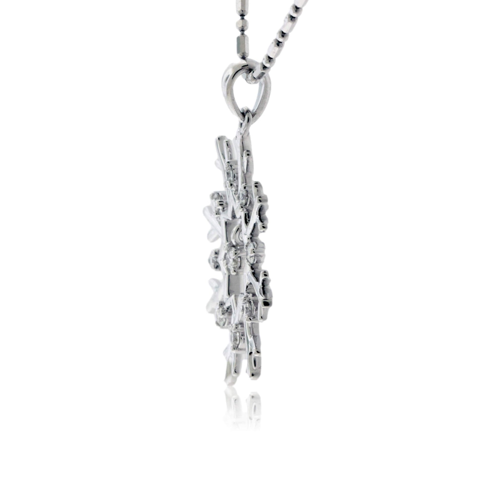Floating Gold Diamond Snowflake Pendant - Park City Jewelers