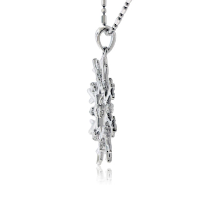 Floating Gold Diamond Snowflake Pendant - Park City Jewelers