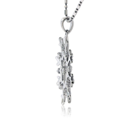 Floating Gold Diamond Snowflake Pendant - Park City Jewelers
