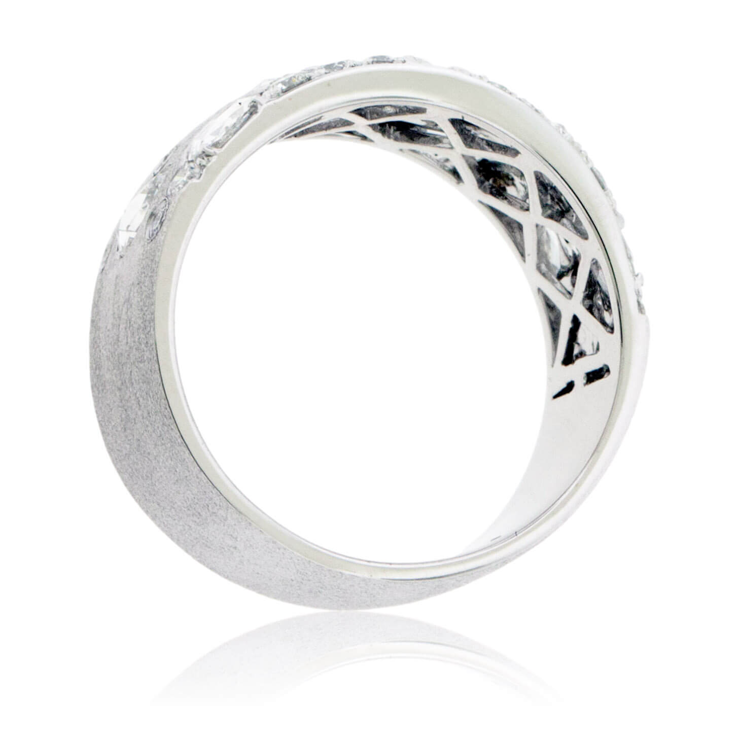 Flush Set Rose-Cut Diamond Stone Finish Band - Park City Jewelers