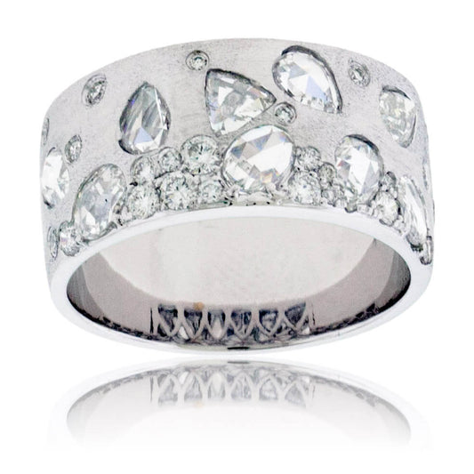 Flush Set Rose-Cut Diamond Stone Finish Band - Park City Jewelers
