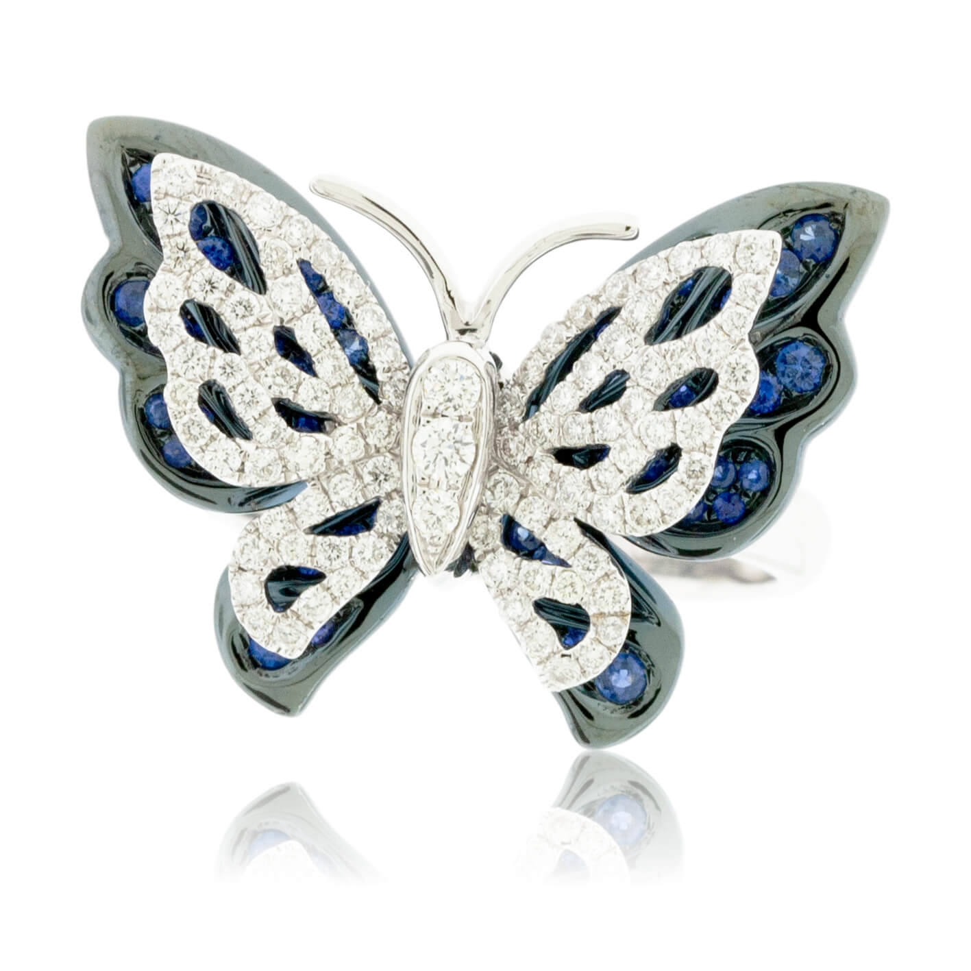 Fluttering Winged Butterfly Sapphire & Diamond Ring - Park City Jewelers