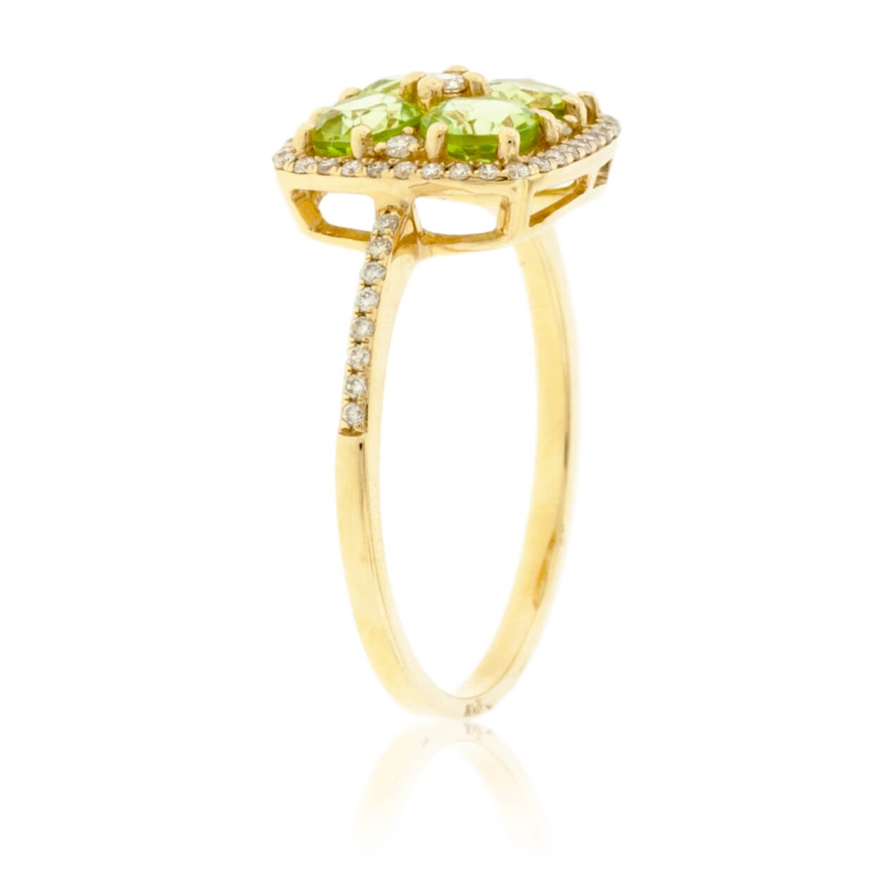 Four Center Stone Peridot & Diamond Ring - Park City Jewelers