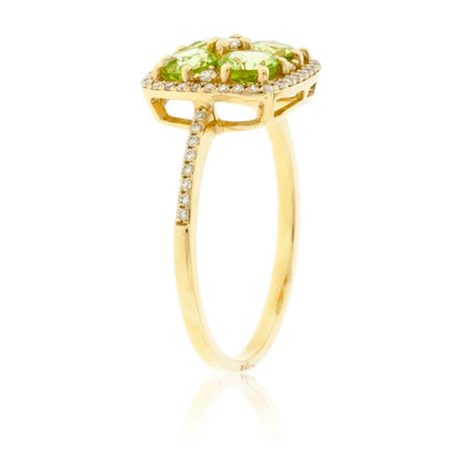 Four Center Stone Peridot & Diamond Ring - Park City Jewelers