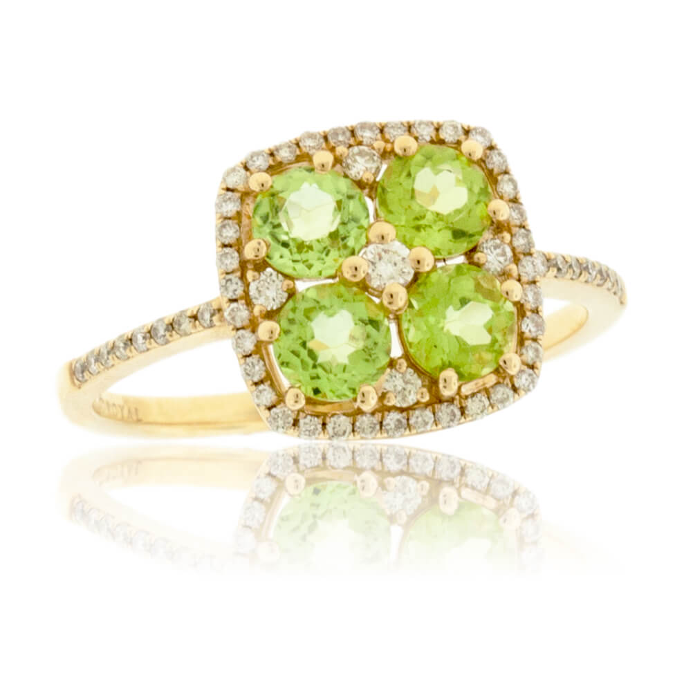 Four Center Stone Peridot & Diamond Ring - Park City Jewelers