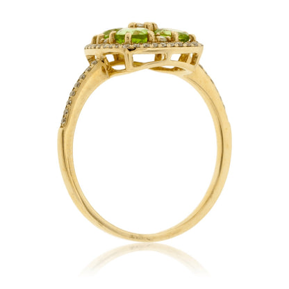 Four Center Stone Peridot & Diamond Ring - Park City Jewelers